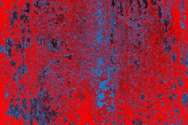 Kırmızı ve mavi renkli grungy duvar, desenli arka plan
