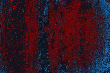 Kırmızı ve mavi renkli grungy duvar, desenli arka plan