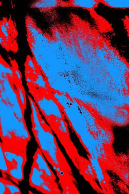 Kırmızı ve mavi renkli grungy duvar, desenli arka plan