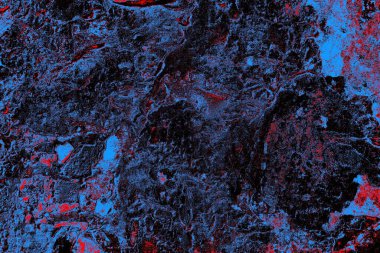 Kırmızı ve mavi renkli grungy duvar, desenli arka plan