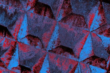 Kırmızı ve mavi renkli grungy duvar, desenli arka plan