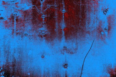 Kırmızı ve mavi renkli grungy duvar, desenli arka plan