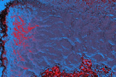 Kırmızı ve mavi renkli grungy duvar, desenli arka plan