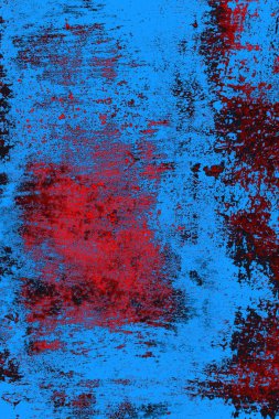 Kırmızı ve mavi renkli grungy duvar, desenli arka plan