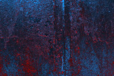 Kırmızı ve mavi renkli grungy duvar, desenli arka plan