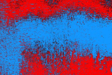 Kırmızı ve mavi renkli grungy duvar, desenli arka plan