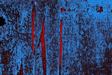 Kırmızı ve mavi renkli grungy duvar, desenli arka plan