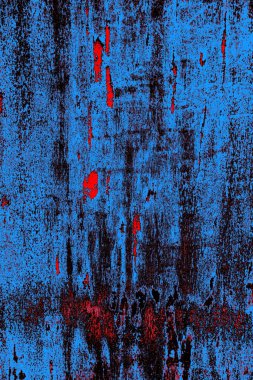 Kırmızı ve mavi renkli grungy duvar, desenli arka plan