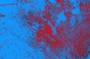 Kırmızı ve mavi renkli grungy duvar, desenli arka plan