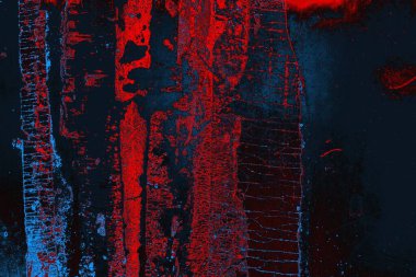 Kırmızı ve mavi renkli grungy duvar, desenli arka plan