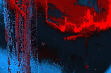 Kırmızı ve mavi renkli grungy duvar, desenli arka plan