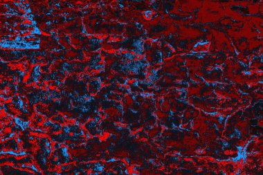 Kırmızı ve mavi renkli grungy duvar, desenli arka plan