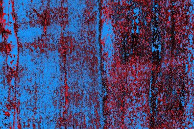 Kırmızı ve mavi renkli grungy duvar, desenli arka plan