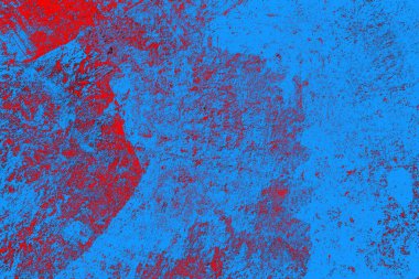 Kırmızı ve mavi renkli grungy duvar, desenli arka plan