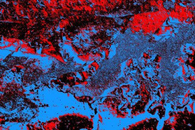 Kırmızı ve mavi renkli grungy duvar, desenli arka plan