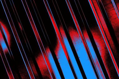 Kırmızı ve mavi renkli grungy duvar, desenli arka plan