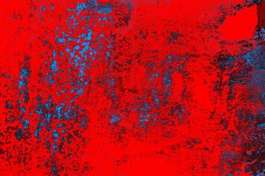 Kırmızı ve mavi renkli grungy duvar, desenli arka plan