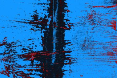 Kırmızı ve mavi renkli grungy duvar, desenli arka plan