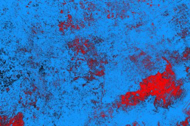 Kırmızı ve mavi renkli grungy duvar, desenli arka plan