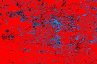 Kırmızı ve mavi renkli grungy duvar, desenli arka plan