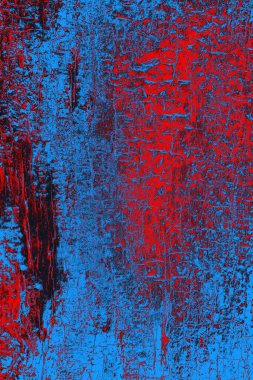 Kırmızı ve mavi renkli grungy duvar, desenli arka plan