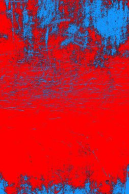 Kırmızı ve mavi renkli grungy duvar, desenli arka plan