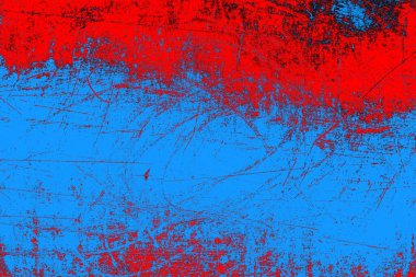 Kırmızı ve mavi renkli grungy duvar, desenli arka plan