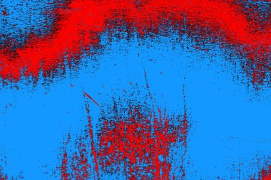 Kırmızı ve mavi renkli grungy duvar, desenli arka plan