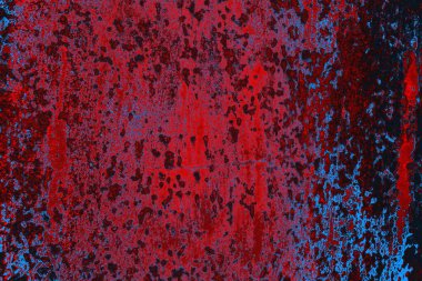 Kırmızı ve mavi renkli grungy duvar, desenli arka plan