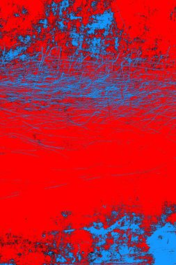 Kırmızı ve mavi renkli grungy duvar, desenli arka plan