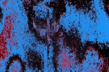 Kırmızı ve mavi renkli grungy duvar, desenli arka plan