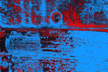 Kırmızı ve mavi renkli grungy duvar, desenli arka plan