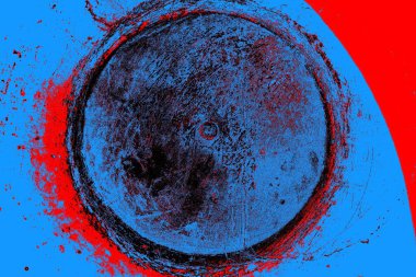 Kırmızı ve mavi renkli grungy duvar, desenli arka plan