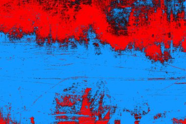 Kırmızı ve mavi renkli grungy duvar, desenli arka plan