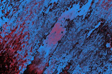 Kırmızı ve mavi renkli grungy duvar, desenli arka plan