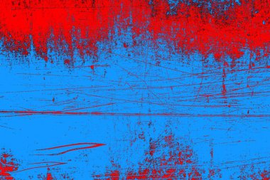 Kırmızı ve mavi renkli grungy duvar, desenli arka plan