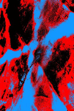 Kırmızı ve mavi renkli grungy duvar, desenli arka plan