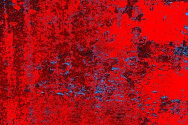 Kırmızı ve mavi renkli grungy duvar, desenli arka plan