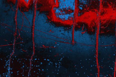 Kırmızı ve mavi renkli grungy duvar, desenli arka plan