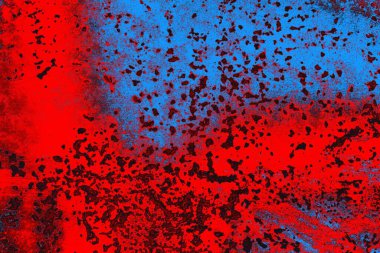 Kırmızı ve mavi renkli grungy duvar, desenli arka plan