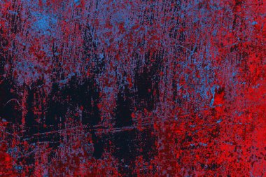 Kırmızı ve mavi renkli grungy duvar, desenli arka plan