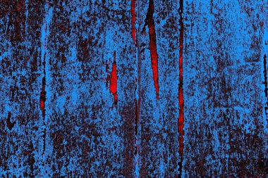 Kırmızı ve mavi renkli grungy duvar, desenli arka plan