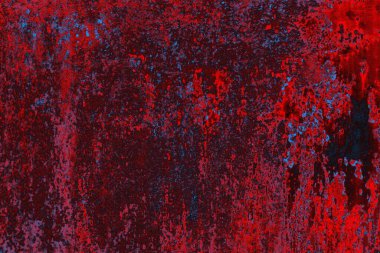 Kırmızı ve mavi renkli grungy duvar, desenli arka plan
