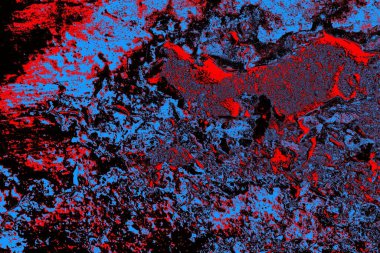 Kırmızı ve mavi renkli grungy duvar, desenli arka plan