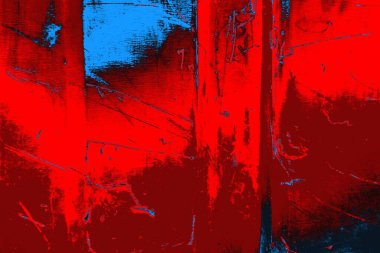 Kırmızı ve mavi renkli grungy duvar, desenli arka plan