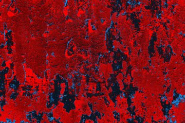 Kırmızı ve mavi renkli grungy duvar, desenli arka plan