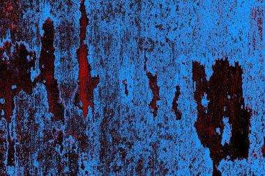 Kırmızı ve mavi renkli grungy duvar, desenli arka plan