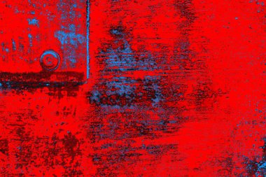 Kırmızı ve mavi renkli grungy duvar, desenli arka plan