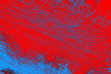 Kırmızı ve mavi renkli grungy duvar, desenli arka plan