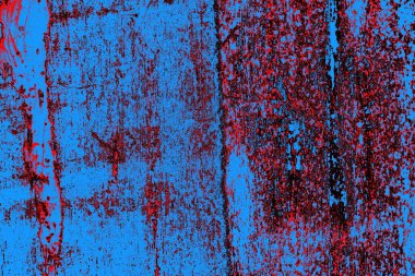 Kırmızı ve mavi renkli grungy duvar, desenli arka plan